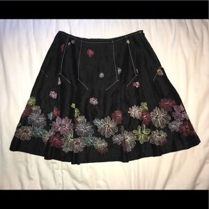 Embroidered Linen Skirt